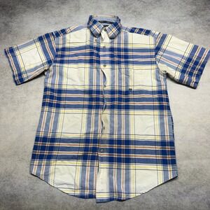 Vintage Wrangler 20X Plaid‎ Short Sleeve Button Down Shirt Mens Medium Western
